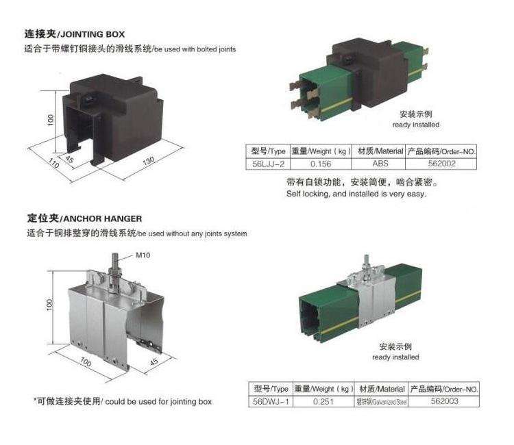 High quality Multipole closed Conductor bar systems